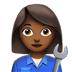 👩🏾‍🔧 woman mechanic: medium-dark skin tone display on Apple